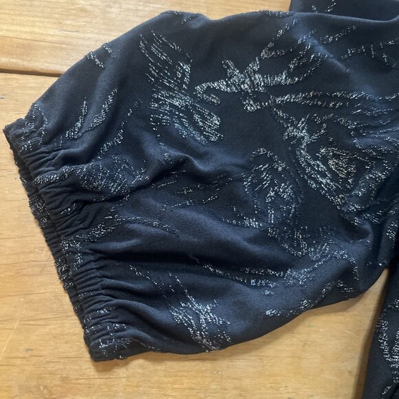 NEW NWT JM Collection Medium Sparkly Silver Black Formal Blouse Shirt Top Dinner - Picture 9 of 11